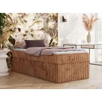 Łóżko kontynentalne ZERO 90x200 - H3 - pomarańczowy, sztruks - topper T25