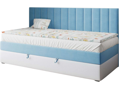 Luksusowe kontynentalne łóżko jednoosobowe dla dziecka do jego sypialni - LAURA 2 Magic Velvet 2260 / Madryt 920