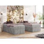 Łóżko kontynentalne ZERO 90x200 - H3 - jasnoszary, sztruks - topper T25