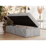 Łóżko kontynentalne ZERO 90x200 - H3 - jasnoszary, sztruks - topper T25