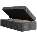 Łóżko kontynentalne ZERO 90x200 - H3 - szary, sztruks - topper T25