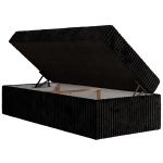 Łóżko kontynentalne ZERO 90x200 - H3 - czarny, sztruks - topper T25