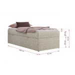 Łóżko kontynentalne ZERO 90x200 - H3 - beżowy, struktura - topper T25