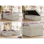 Łóżko kontynentalne ZERO 90x200 - H3 - beżowy, struktura - topper T25