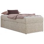 Łóżko kontynentalne ZERO 90x200 - H3 - beżowy, struktura - topper T25