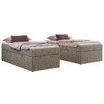 Łóżko kontynentalne ZERO 90x200 - H3 - szary, struktura - topper T25