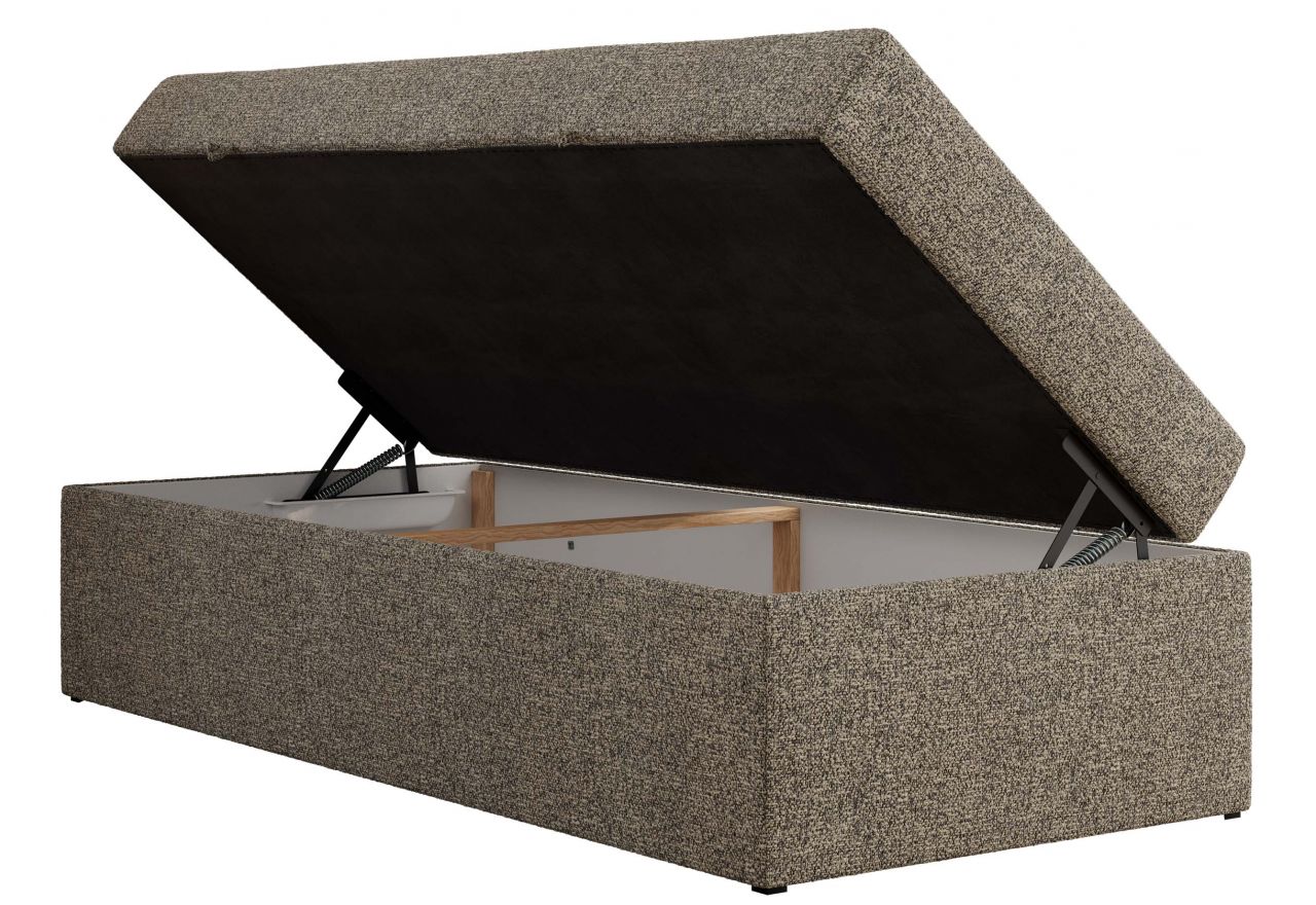 Łóżko kontynentalne ZERO 90x200 - H3 - szary, struktura - topper T25