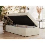 Łóżko kontynentalne ZERO 90x200 - H4 - beżowy, welwet - topper T25