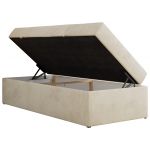 Łóżko kontynentalne ZERO 90x200 - H4 - beżowy, welwet - topper T25