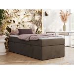 Łóżko kontynentalne ZERO 90x200 - H4 - brązowy, welwet - topper T25