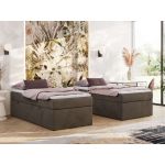 Łóżko kontynentalne ZERO 90x200 - H4 - brązowy, welwet - topper T25