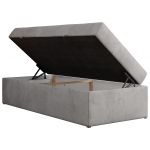 Łóżko kontynentalne ZERO 90x200 - H4 - jasnoszary, welwet - topper T25