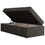 Łóżko kontynentalne ZERO 90x200 - H4 - ciemnoszary, welwet - topper T25