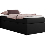 Łóżko kontynentalne ZERO 90x200 - H4 - czarny, ekoskóra - topper T25