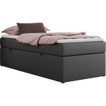 Łóżko kontynentalne ZERO 90x200 - H4 - szary, ekoskóra - topper T25