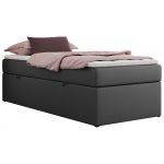 Łóżko kontynentalne ZERO 90x200 - H4 - szary, ekoskóra - topper T25