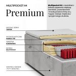 Łóżko kontynentalne ZERO 90x200 - H4 - szary, ekoskóra - topper T25