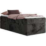 Łóżko kontynentalne ZERO 90x200 - H4 - ciemnoszary, plusz - topper T25