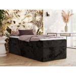 Łóżko kontynentalne ZERO 90x200 - H4 - czarny, plusz - topper T25