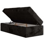 Łóżko kontynentalne ZERO 90x200 - H4 - czarny, plusz - topper T25