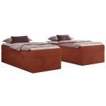 Łóżko kontynentalne ZERO 90x200 - H4 - pomarańczowy, plusz - topper T25