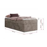 Łóżko kontynentalne ZERO 90x200 - H4 - jasnobrązowy, sztruks - topper T25