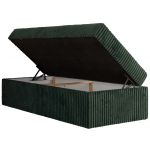 Łóżko kontynentalne ZERO 90x200 - H4 - ciemnozielony, sztruks - topper T25