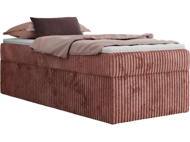 Łóżko kontynentalne ZERO 90x200 - H4 - różowy, sztruks - topper T25