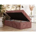 Łóżko kontynentalne ZERO 90x200 - H4 - różowy, sztruks - topper T25