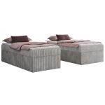 Łóżko kontynentalne ZERO 90x200 - H4 - jasnoszary, sztruks - topper T25