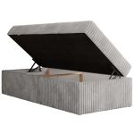 Łóżko kontynentalne ZERO 90x200 - H4 - jasnoszary, sztruks - topper T25