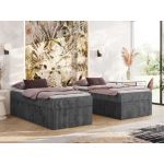 Łóżko kontynentalne ZERO 90x200 - H4 - szary, sztruks - topper T25