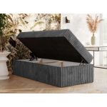 Łóżko kontynentalne ZERO 90x200 - H4 - szary, sztruks - topper T25