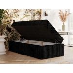 Łóżko kontynentalne ZERO 90x200 - H4 - czarny, sztruks - topper T25