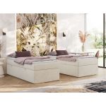 Łóżko kontynentalne ZERO 90x200 - H4 - kremowy, struktura - topper T25