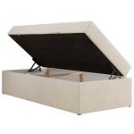 Łóżko kontynentalne ZERO 90x200 - H4 - kremowy, struktura - topper T25