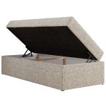 Łóżko kontynentalne ZERO 90x200 - H4 - beżowy, struktura - topper T25