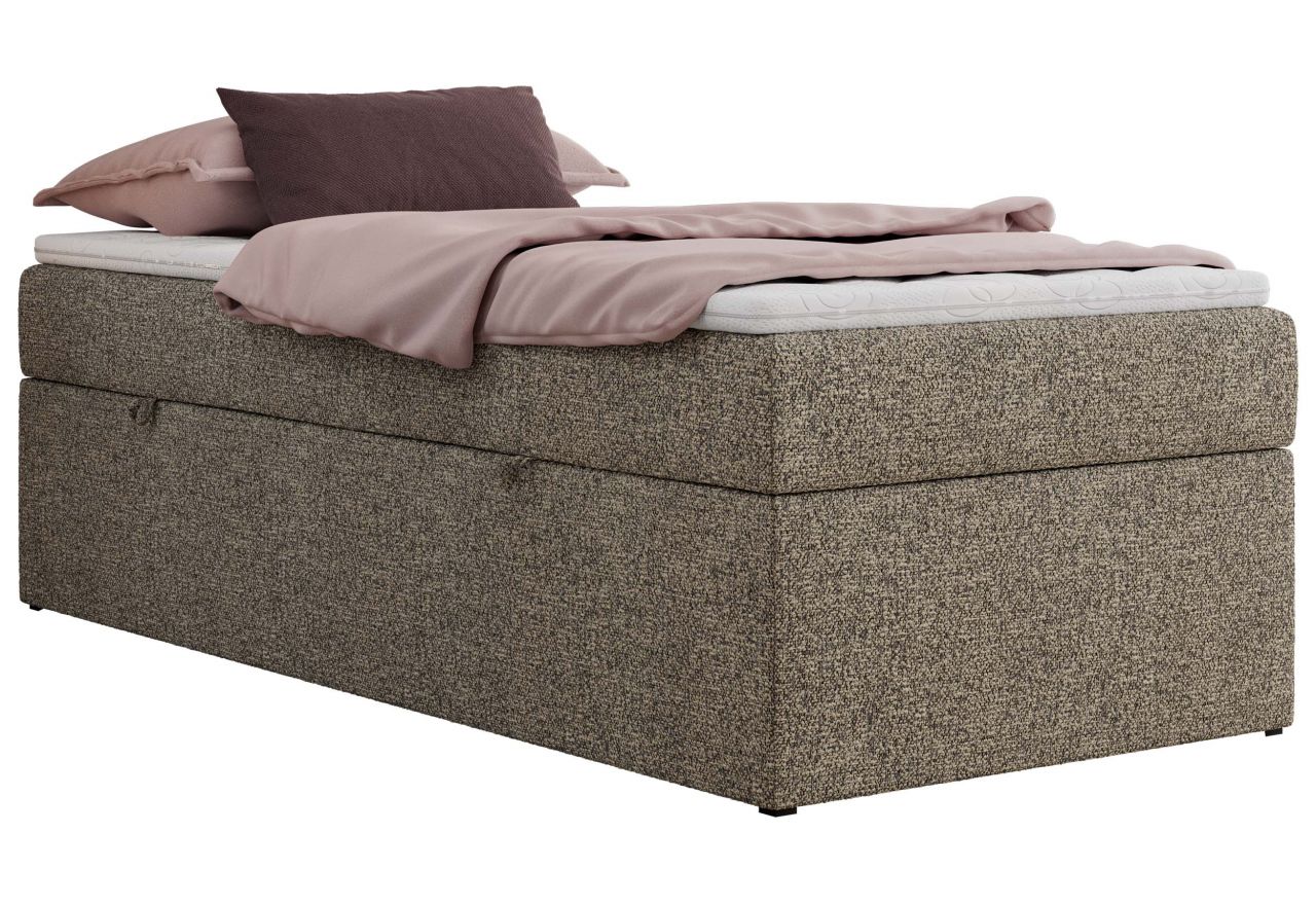 Łóżko kontynentalne ZERO 90x200 - H4 - szary, struktura - topper T25