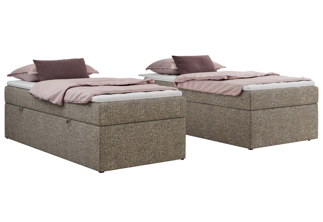 Łóżko kontynentalne ZERO 90x200 - H4 - szary, struktura - topper T25