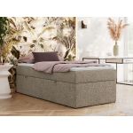 Łóżko kontynentalne ZERO 90x200 - H4 - ciemnobeżowy, struktura - topper T25