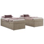 Łóżko kontynentalne ZERO 90x200 - H4 - ciemnobeżowy, struktura - topper T25