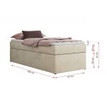 Łóżko kontynentalne ZERO 90x200 - H3 - beżowy, welwet - topper Visco
