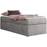 Łóżko kontynentalne ZERO 90x200 - H3 - jasnoszary, welwet - topper Visco