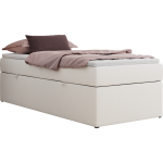 Łóżko kontynentalne ZERO 90x200 - H3 - biały, ekoskóra - topper Visco