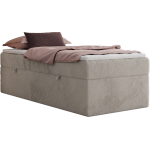 Łóżko kontynentalne ZERO 90x200 - H3 - jasnoszary, plusz - topper Visco