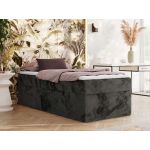 Łóżko kontynentalne ZERO 90x200 - H3 - ciemnoszary, plusz - topper Visco