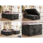 Łóżko kontynentalne ZERO 90x200 - H3 - ciemnoszary, plusz - topper Visco