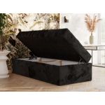 Łóżko kontynentalne ZERO 90x200 - H3 - czarny, plusz - topper Visco