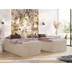 Łóżko kontynentalne ZERO 90x200 - H3 - kremowy, plusz - topper Visco