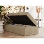 Łóżko kontynentalne ZERO 90x200 - H3 - beżowy, plusz - topper Visco